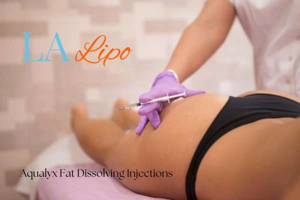 Woman having fat dissolving injections Northamptonshire on thighs