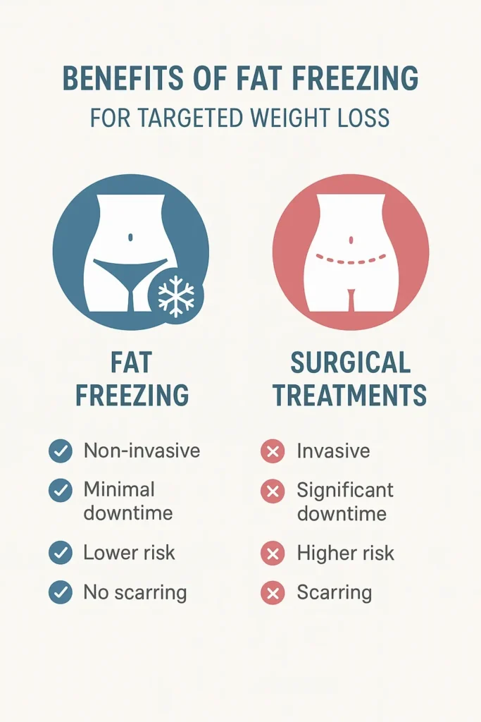 graphic showing the benefits of fat freezing Northamptonshire