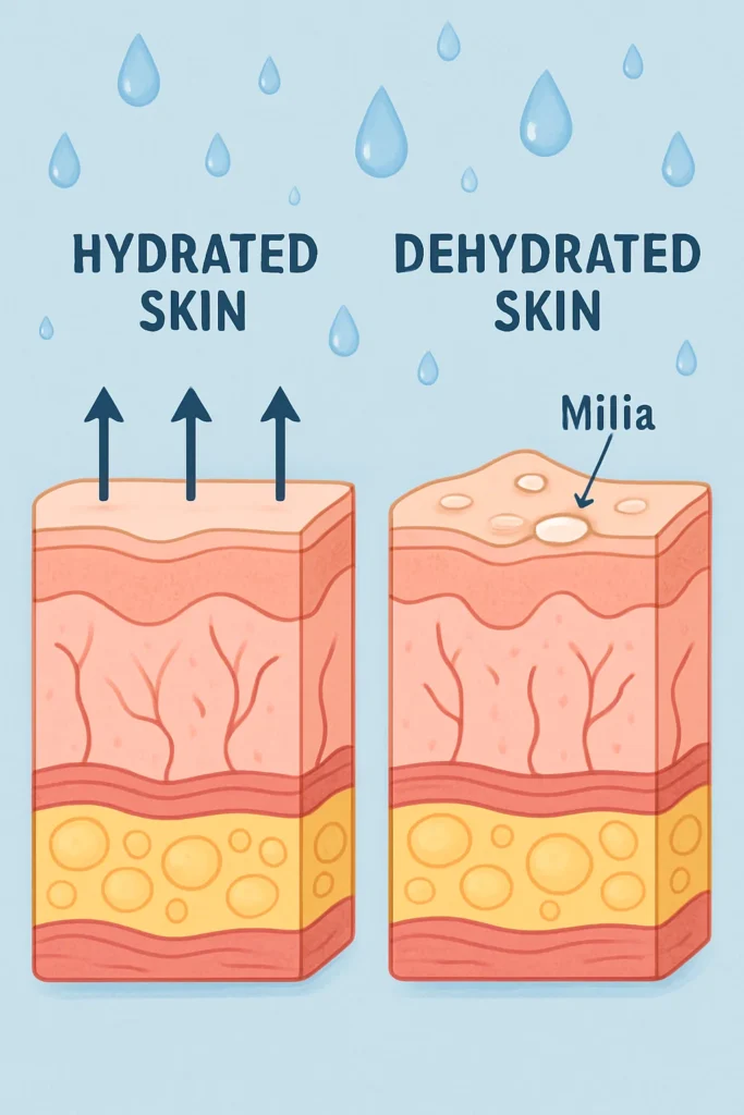 The importance of hydration and milia production Northamptonshire